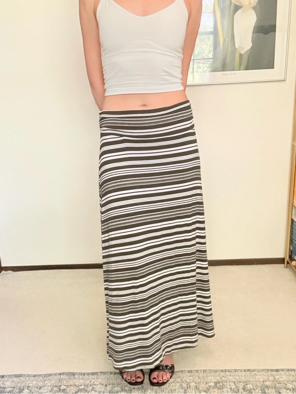 Merona Stretchy Striped Maxi Skirt Indie Boho